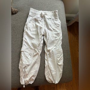 White Lulu cropped Joggers